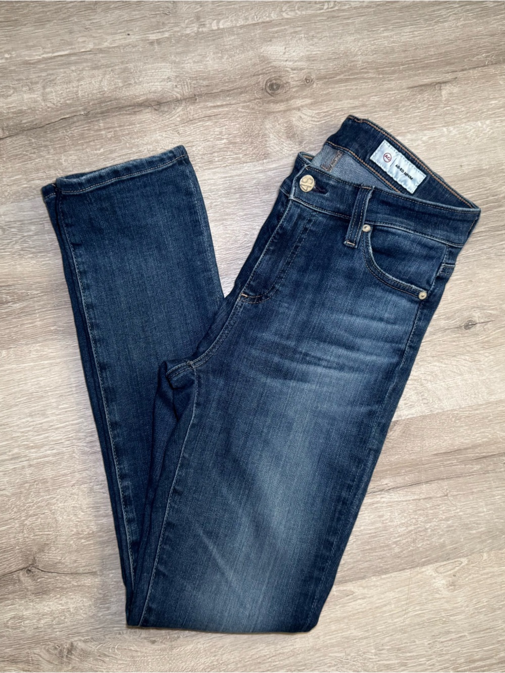 AG Adriano Goldschmied Mari Slim Straight Jeans 10 Year Highline 25